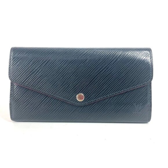 LOUIS VUITTON M64322 Epi Portefeuille Sarah Flap Long Wallet Noir Black/pink - Picture 1 of 15